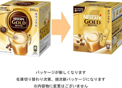 Nescafe Gold Blend Large Capacity 100 Sticks Cafe Latte Mix
