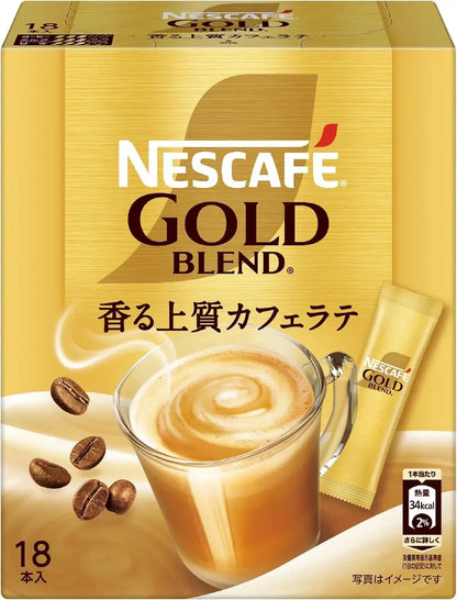 Nescafe Gold Blend Stick Coffee Cafe Latte 18 Pack Box