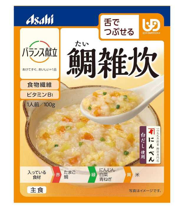 Asahi Balance Menu Sea Bream Rice Porridge 100g x 6 pieces  - Instant Porridge Made In Japan