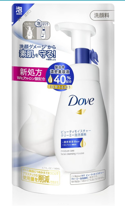 Dove Facial Wash Beauty Moisture Creamy Foam 140ml - 日本泡沫洁面