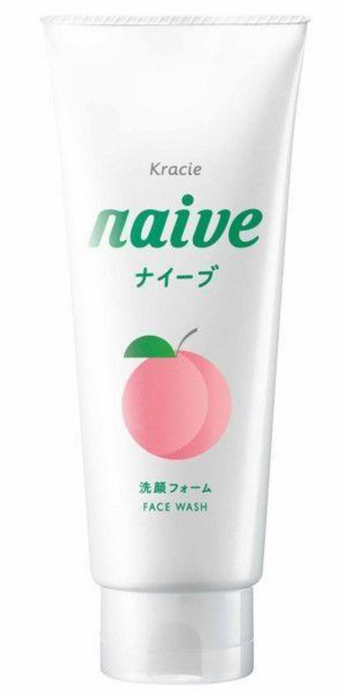 Kracie Naive Peach Leaf Extract Face Wash 130g - Japanese Face Wash For Dry Skin