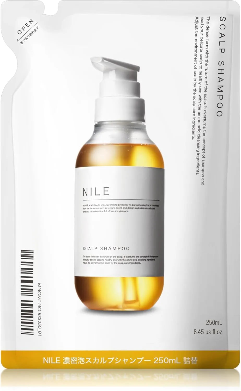 Nile Dense Foam Scalp Amino Acid Non-Silicone Shampoo Yuzu Scent - Refill 8.5oz Grapefruit
 - 4580612756985