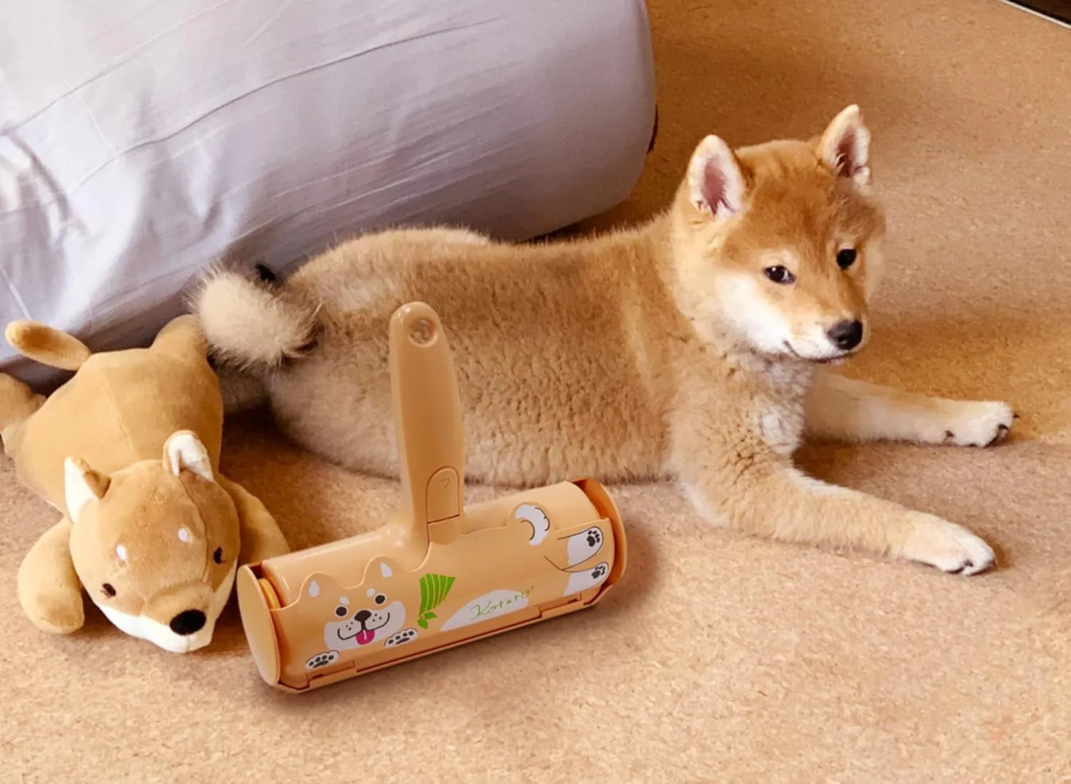 Nippon Seal Pakupaku Roller Kotaro N76KT Shiba Inu Pet Hair Loss Cleaner for Dogs and Cats PACPAK