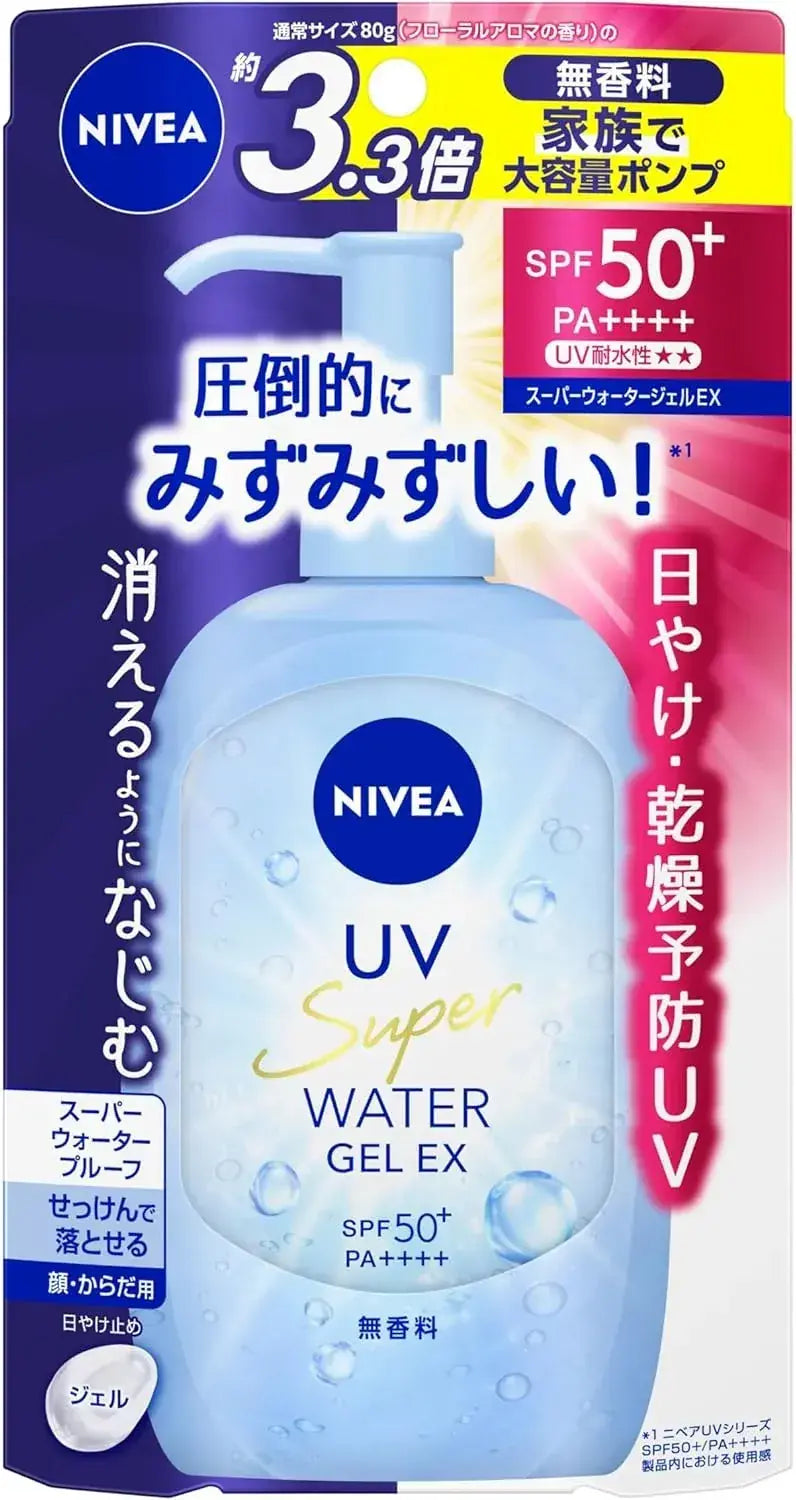 Nivea UV Water Gel EX Pump Sunscreen Unscented 9.5 oz 270g