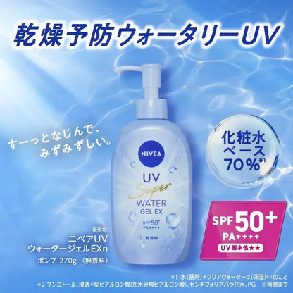 Nivea UV Water Gel EX Pump Sunscreen Unscented 9.5 oz 270g
