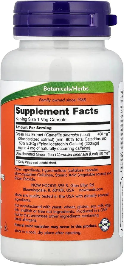 Now Foods Green Tea Extract EGCg 400 mg 90 Vegetarian Capsules