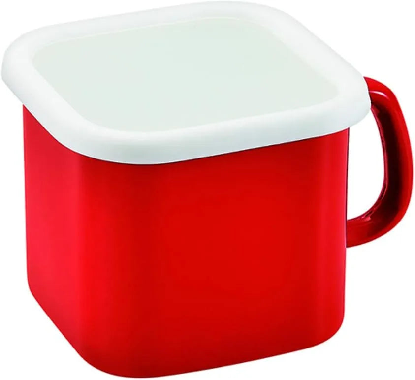 Pearl Metal Enamel Milk Pan Petitto Nonstick Cookware - Red Square Cookpot
 - 4549308553628
