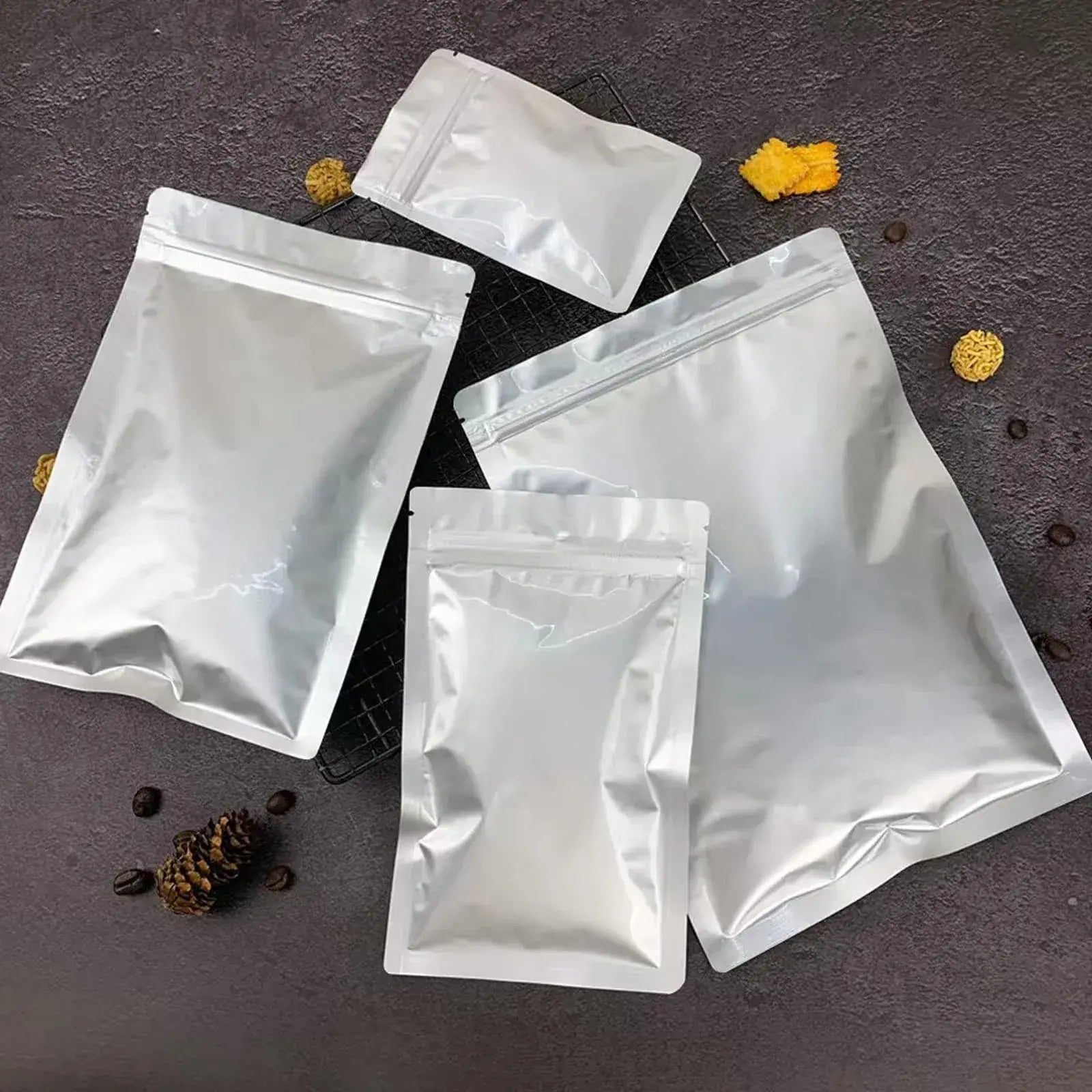 Percust Aluminum Zip Seal Storage Bags Pouches - 13x18cm 50 Pcs - 787996694870