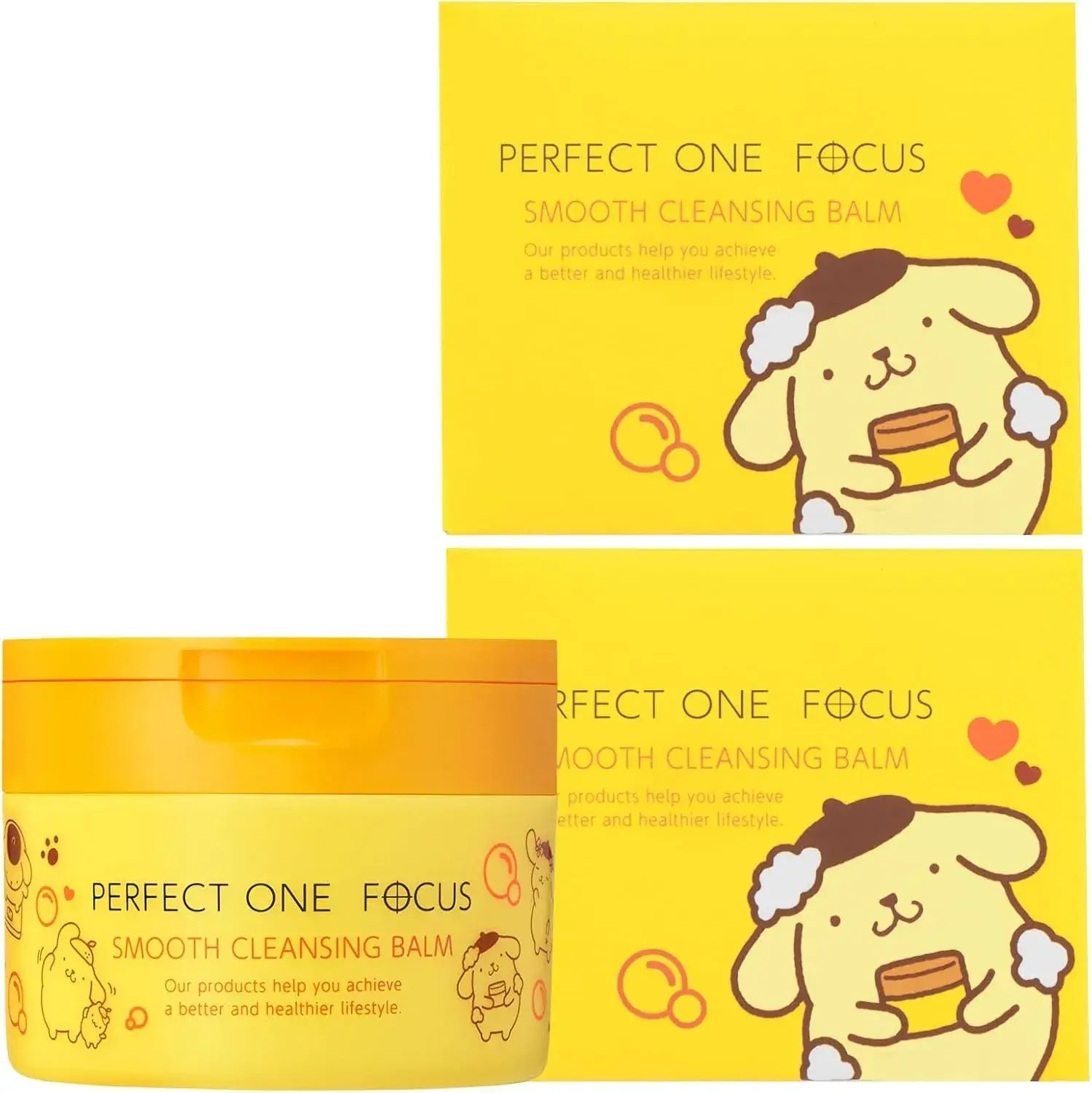 Perfect One Focus Smooth Cleansing Balm for Pores Blackheads Makeup Removal - Exclusive Pom Pom Pom Plin Design 2-Pack - 4512274021873