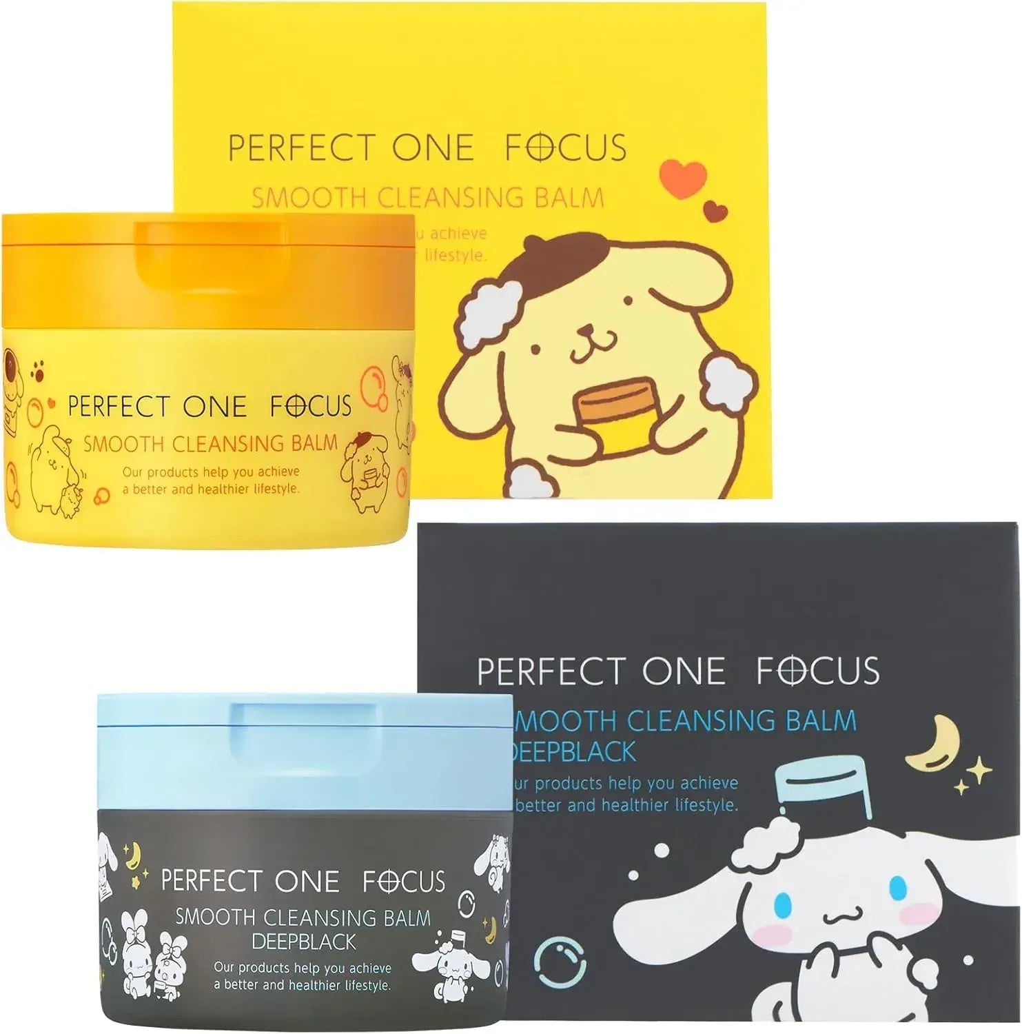 Perfect One Focus Smooth Cleansing Balm for Pores Blackheads Makeup Removal - Exclusive Cinnamorol Design 2-Pc Set - 4512274021866