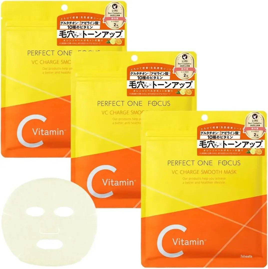 Perfect One Focus VC Charge Smooth Mask Azelaic Acid Moisturizing - 3 Pieces (7 Sheets) - 4512274020470