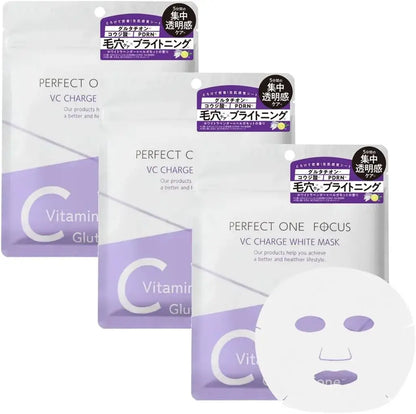 Perfect One Focus VC Charge Smooth Mask Azelaic Acid Moisturizing - White 3 Pcs (7 Sheets) - 4512274021682