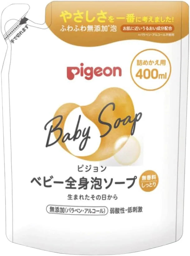 Pigeon Baby Whole Body Foam Soap Moisturizing Refill 400ml