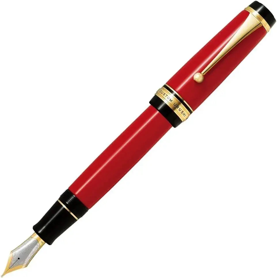 Pilot Custom Urushi Sikko FM Fountain Pen - Crimson Red B - 4902505545542