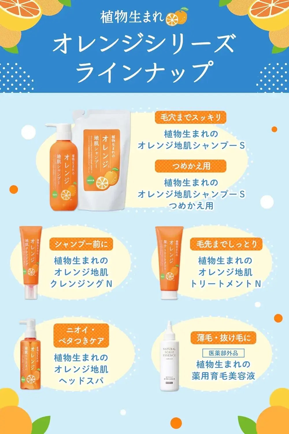 Plant-derived Orange Skin Shampoo Refill 11.5 fl oz 340 ml