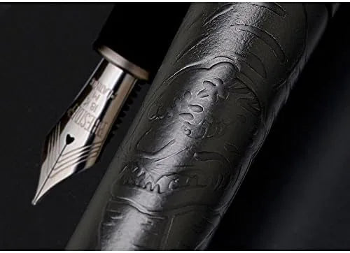 Platinum Izumo Fountain Pen Jet Black Bamboo Forest Tigers Fine F