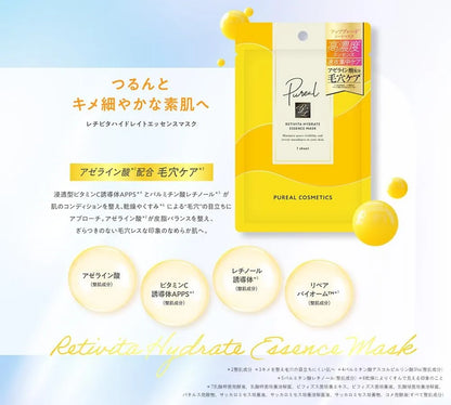 Pureal Retivita Hydrait Essence Mask Pack of 3 Fast Intensive Care Sheet Mask Pureal