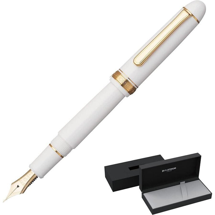 铂金钢笔 #3776 Century Fine 柔软雪侬索白色 尺寸 139.5x15.4 毫米 20.5 克