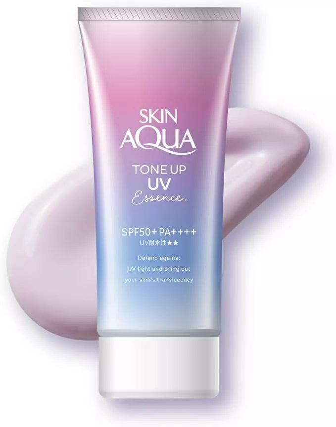 SKIN AQUA Transparency up Tone up UV essence Sunscreen Heart-throbbing sabon scent Lavender color 80g SPF50 +