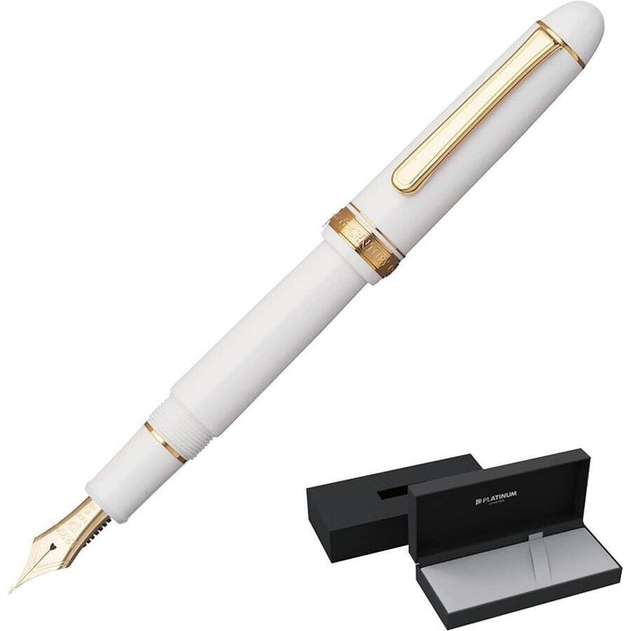 Platinum Brand Bold #3776 Century Chenonceau White Refillable Fountain Pen