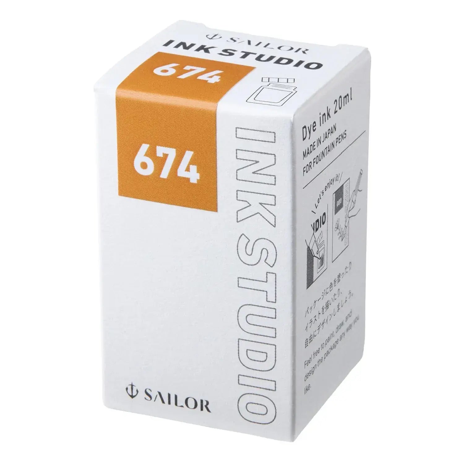 Sailor Ink Studio Fountain Pen Ink - Orange-20ml - 4901680675587