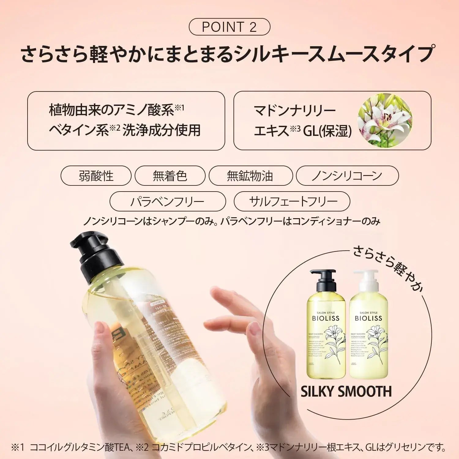 Salon Style Biolis Fleur Syrup Chikawa Pump Set Silky Smooth Shampoo Conditioner