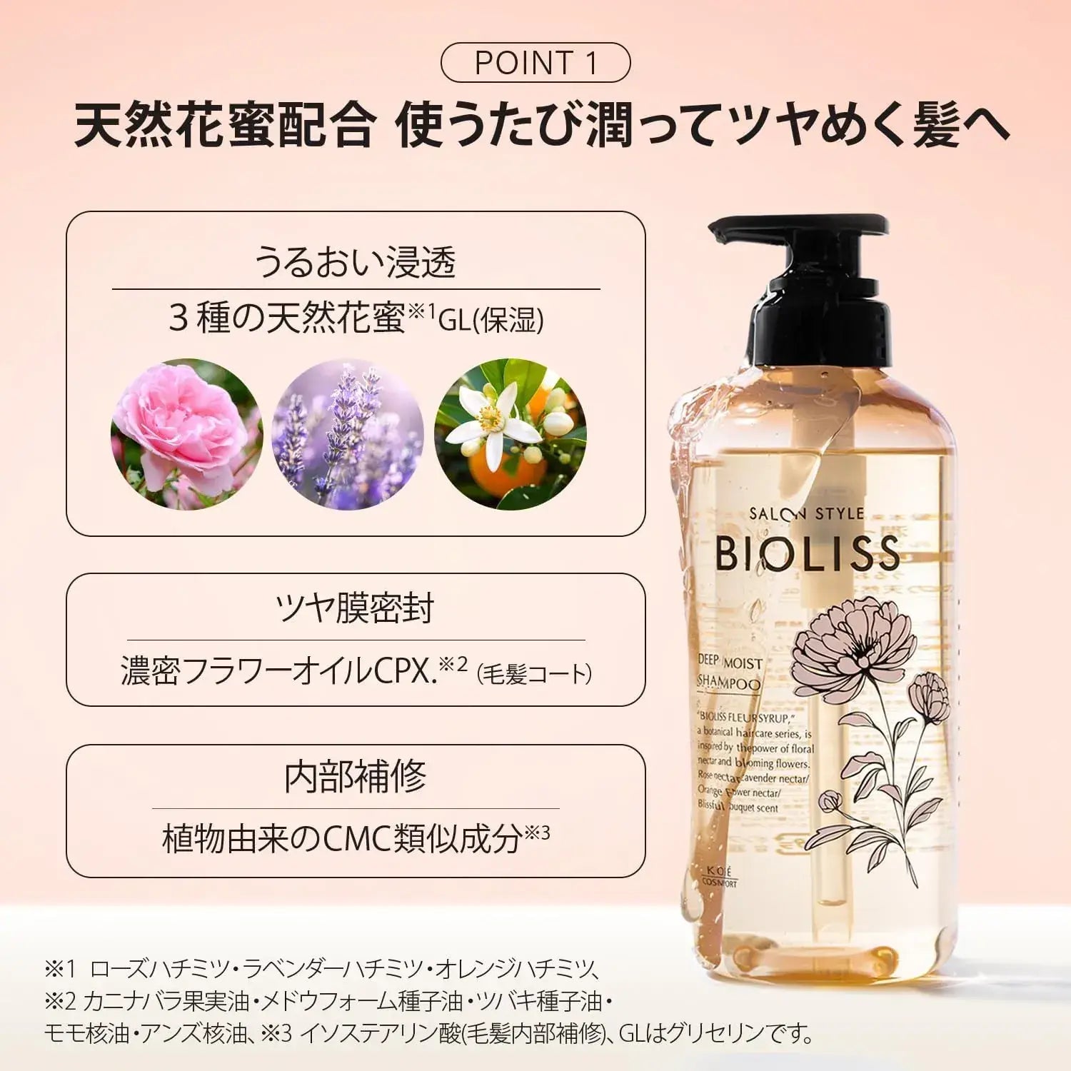 Salon Style Biolis Fleur Syrup Deep Moist Pump Pair Set Shampoo Conditioner