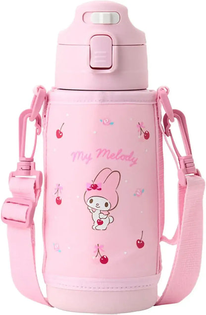 Sanrio 2WAY Stainless Steel Bottle for Children Hot and Cold - Pink - 4550624096041