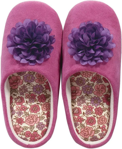 Senko Charlotte Slipper with Flower Motif Low-Rebound Sole - Rose - 4973422631953