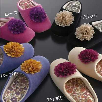 Senko Charlotte Slipper with Flower Motif Low-Rebound Sole