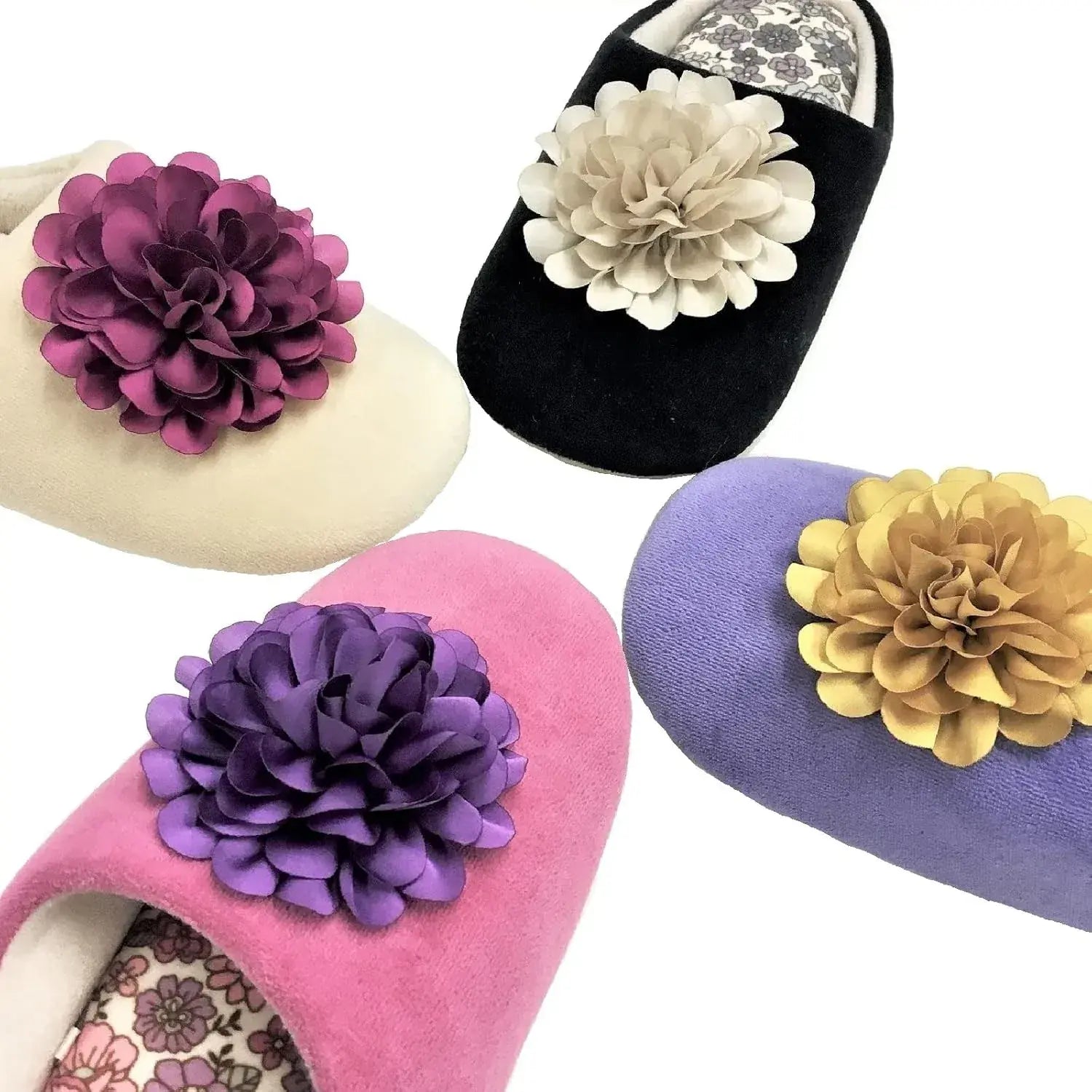 Senko Charlotte Slipper with Flower Motif Low-Rebound Sole