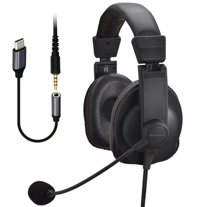 Soundwarrior Lightweight Wired Headset with USB C Adapter