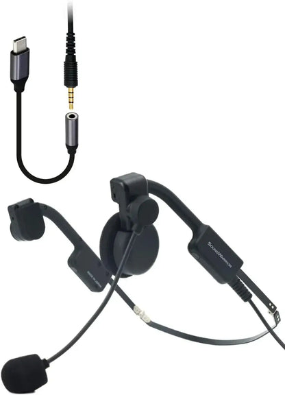 Soundwarrior Lightweight Wired Headset with USB C Adapter - Single Ear On Ear - 4522425051307