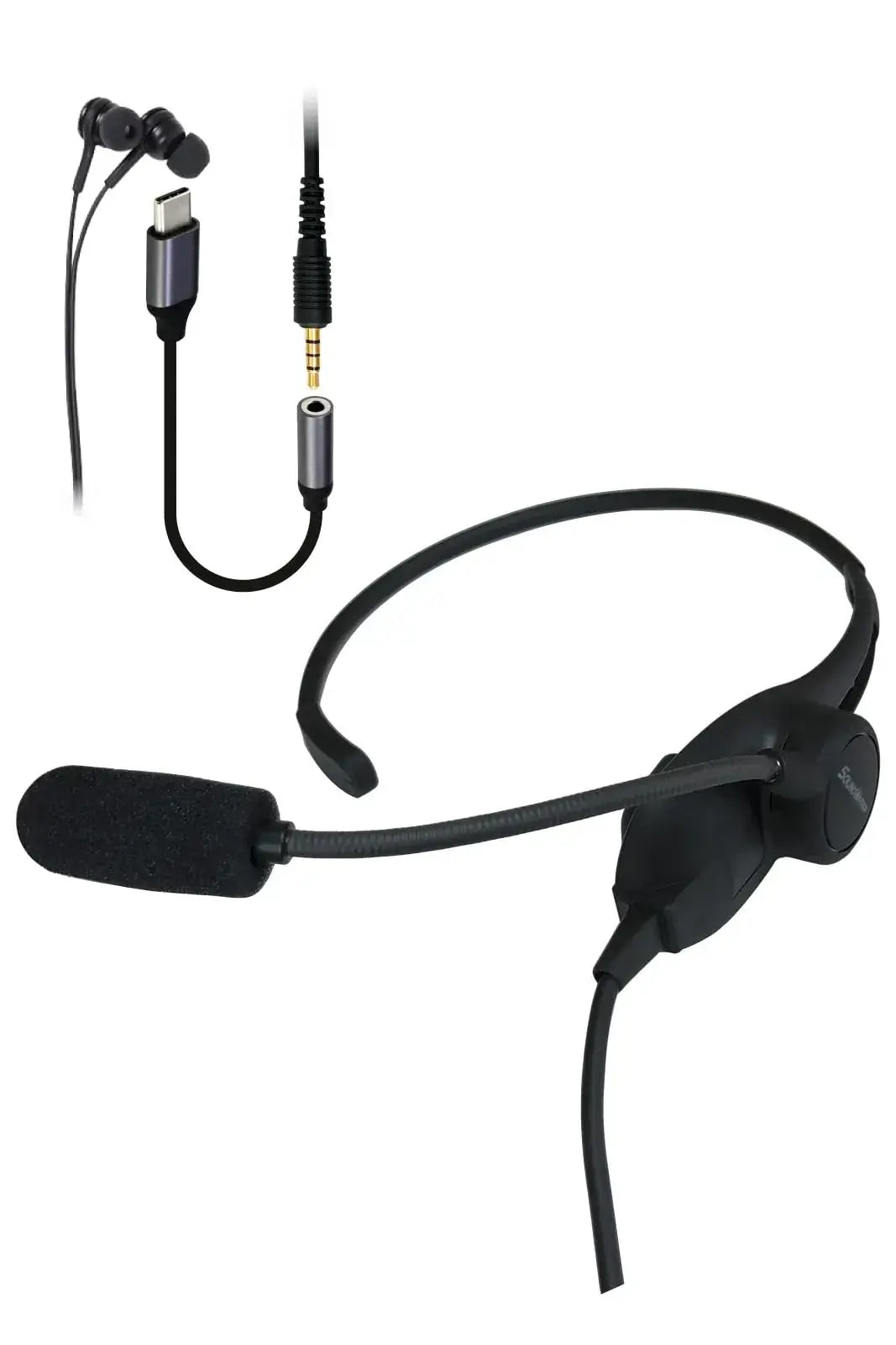 Soundwarrior Lightweight Wired Headset with USB C Adapter - Ns1 Neckband - 4522425051024