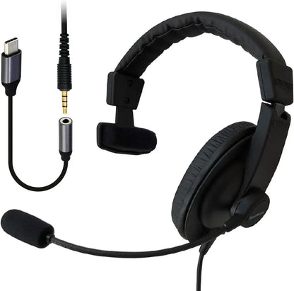 Soundwarrior Lightweight Wired Headset with USB C Adapter - TR1 USB Single Ear Over Ear - 4522425051031