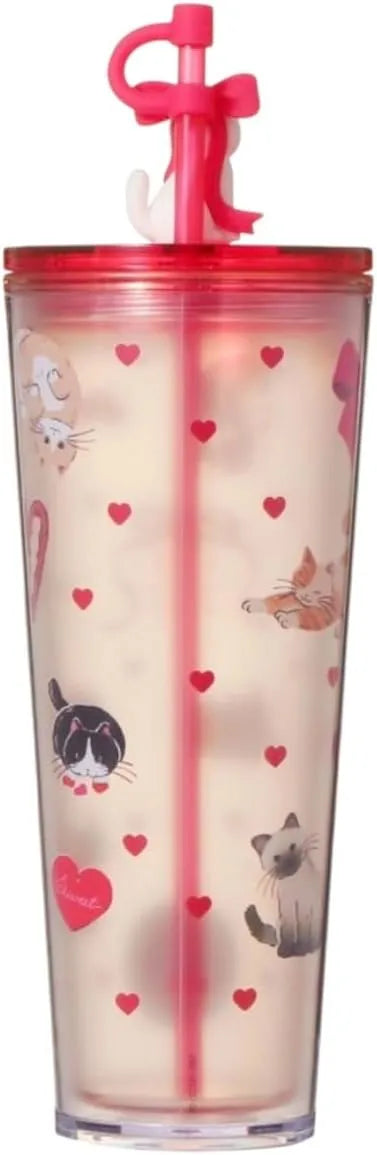 Starbucks Valentine 2026 Cold Cup Tumbler Cat 710ml