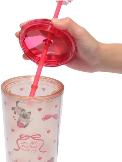 Starbucks Valentine 2026 Cold Cup Tumbler Cat 710ml