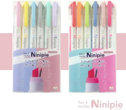 Sun-Star Pen and Line Marker Set Water-Based Nimppy 6 Pack
