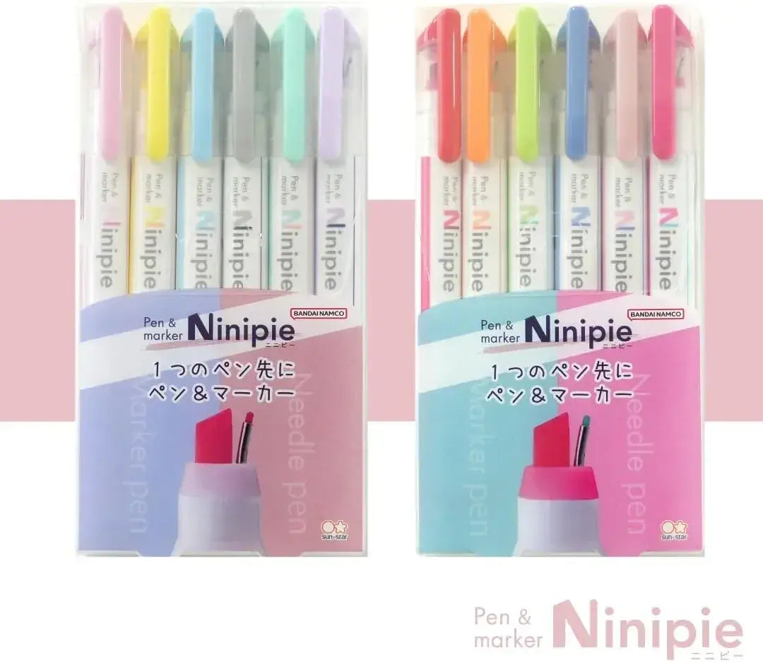 Sun-Star Stationery Pen and Line Markers Water-Based Set of 6