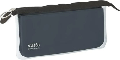 Sun-Star Stationery Pen Case Clear Pouch Flat Design - Light Black - 4901770650340