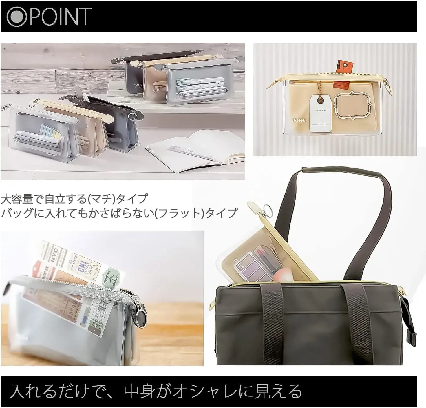 Sun-Star Stationery Pen Case Clear Pouch Flat Design