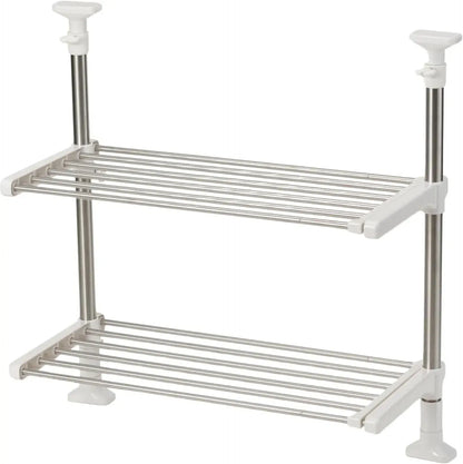 Takagi Stainless Steel Extendable Kitchen Rack - 2-Tier Sliding Tension Shelf - 4907052860827