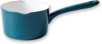 Takumi Japan Double-Handled Enameled Cast Iron Pot IH Compatible - Iron Green 12cm Milk Pan - 4977618116330