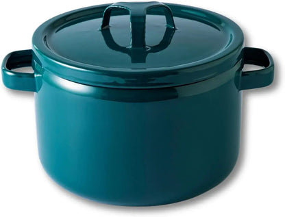 Takumi Japan Double-Handled Enameled Cast Iron Pot IH Compatible - Iron Green 22cm Deep - 4977618116361