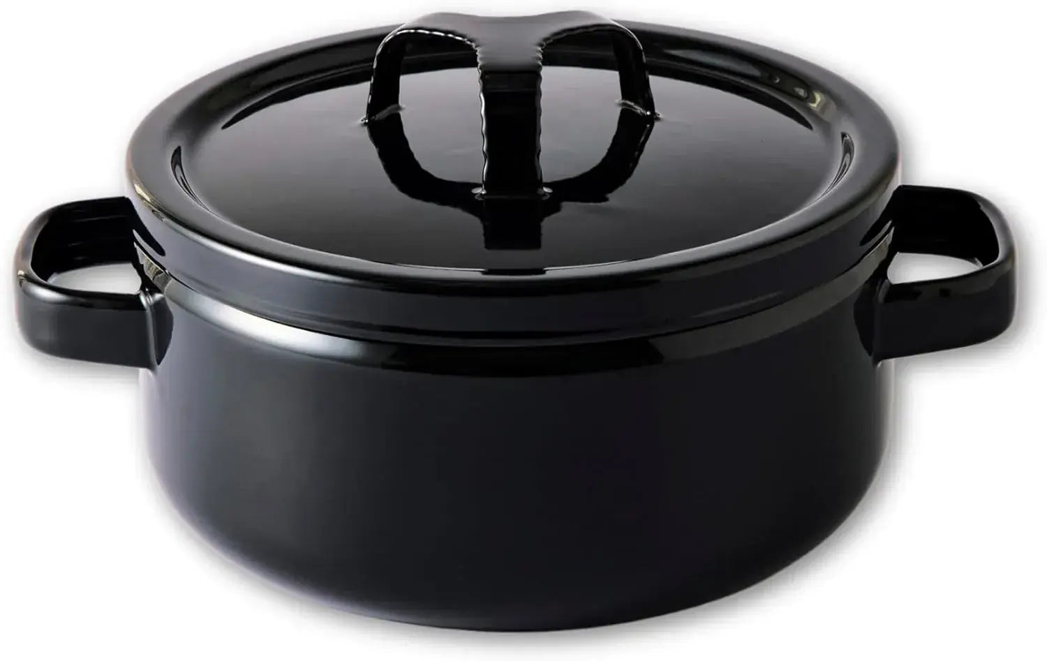 Takumi Japan Double-Handled Enameled Cast Iron Pot IH Compatible - Black 20cm - 4977618116408