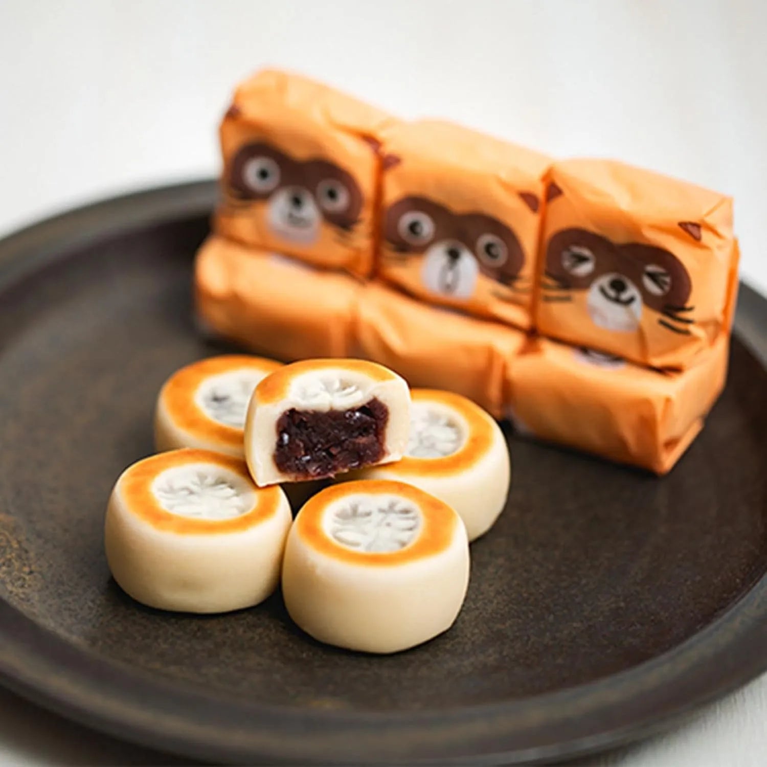 Tanuki Manjuu Tanuki Manju Pack of 6 Soft Japanese Sweet Snacks