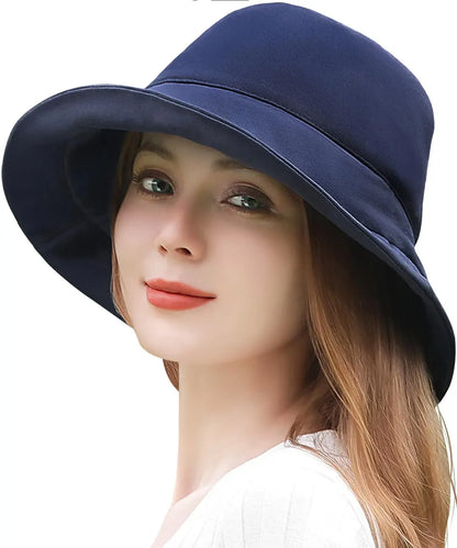 The Classic Tokyo UV Label 100 Percent UV Protection Sun Hat Women - 57cm Classic Navy - 4595987813058