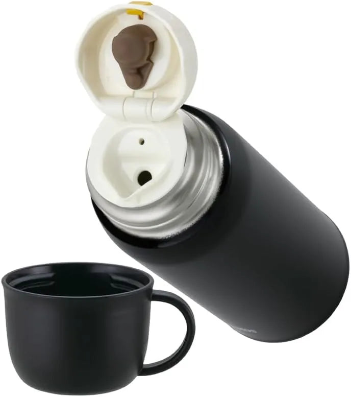 Thermos FJJ-802WF Vacuum Insulated 2-Way Bottle 0.8L Beige Black Thermos