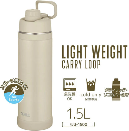 Thermos FJU-1500 SND Vacuum Insulated Sports Bottle 3.9 Gal 1.5 L Sand Thermos