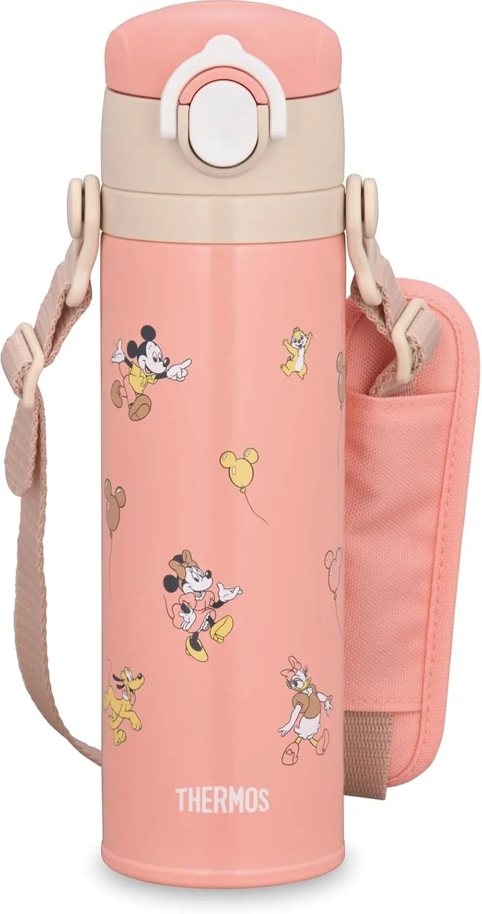 Thermos JOI-501DS POP Vacuum Insulated Kids Mobile Mug 16.9 fl oz Minnie Pop Pink with Removable Strap Shoulder Thermos